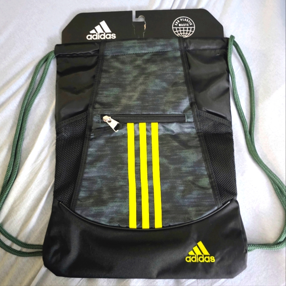 Adidas Black, Dark Green And Yellow Sack Pack